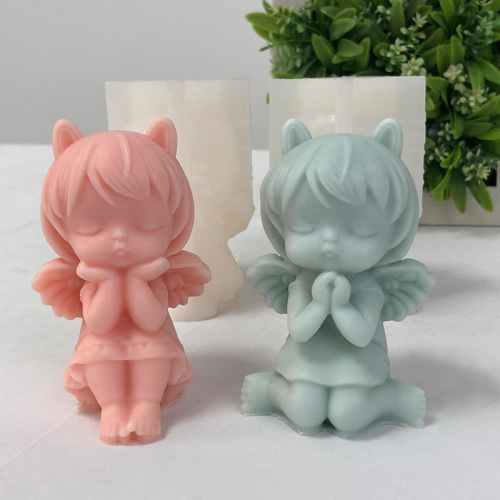 Angel Girl Scented Candle Silicone Mold, DIY Diffuser Stone & Plaster Ornaments, Wish-Granting Little Angel Epoxy Resin Mold