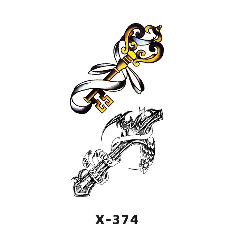 Arco de flor pequeña pegatinas de tatuaje fresco 3D dibujos animados transfronterizo Henna rosa impermeable texto en inglés pegatinas de tatuaje