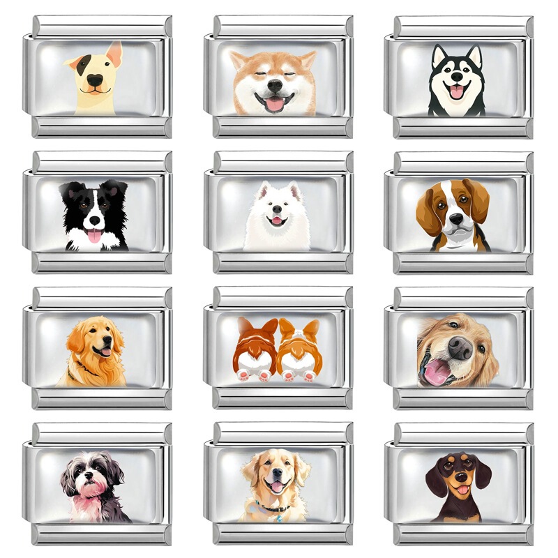 Dog Pattern Design DIY Accessories Multifunctional Italian Modular Bracelet Cute Pet Fashion Commuter Accessory
