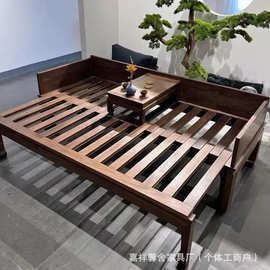 中式老榆木罗汉床客厅小户型推拉沙发床老榆木贵妃床美人榻沙发