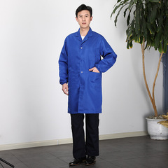 Workshop Color-Matched Coveralls Long Blue Protective Overalls Wholesale Food Factory Dust-Proof White Coats Doctor's Uniforms