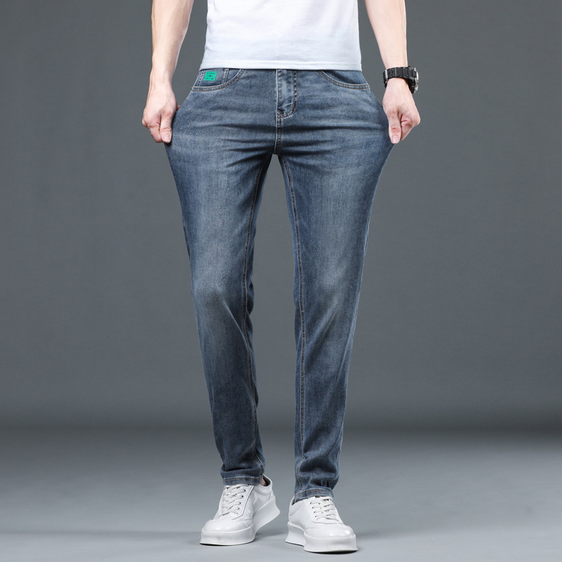 UNDICI BUS 2023 Estate New Slim Fit ed elastici da uomo Small Foot Slim Fit Jeans all'ingrosso per uomo_voghion.com