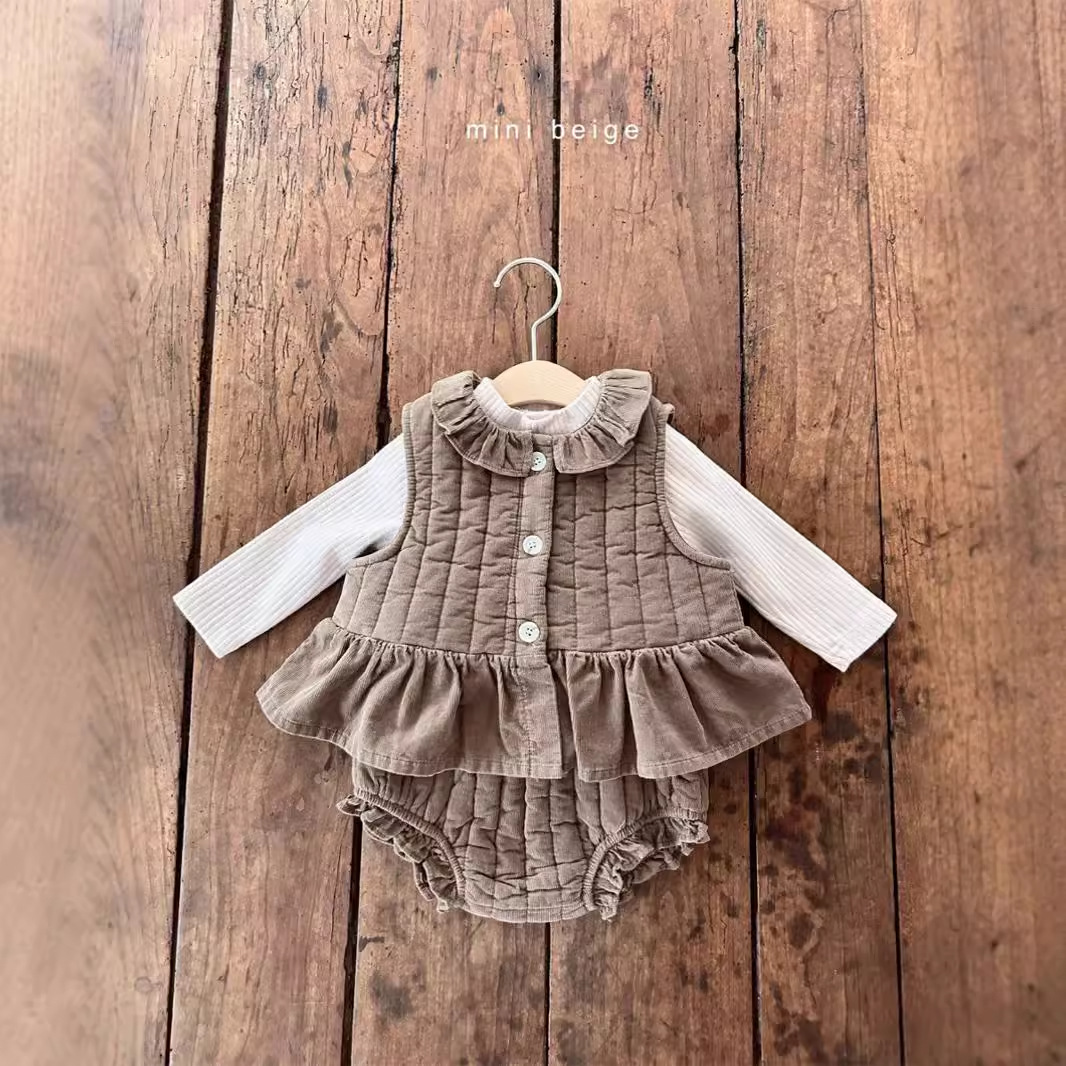 Chaleco de algodón para niñas, estilo coreano, ropa infantil, chaleco grueso para bebés, chaleco acolchado con bordes de algodón, ropa de invierno