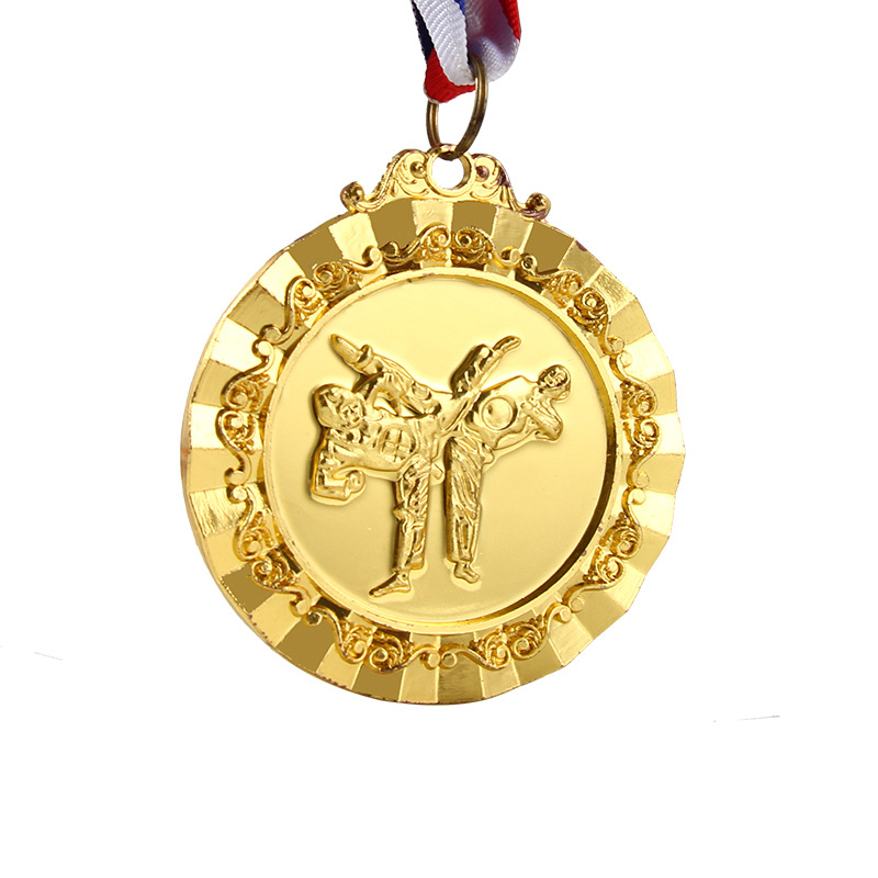 Taekwondo medalla de fábrica de Jinjun, medalla de metal creativa, medallas de lucha libre de metal, medallas de oro deportivas generales al por mayor