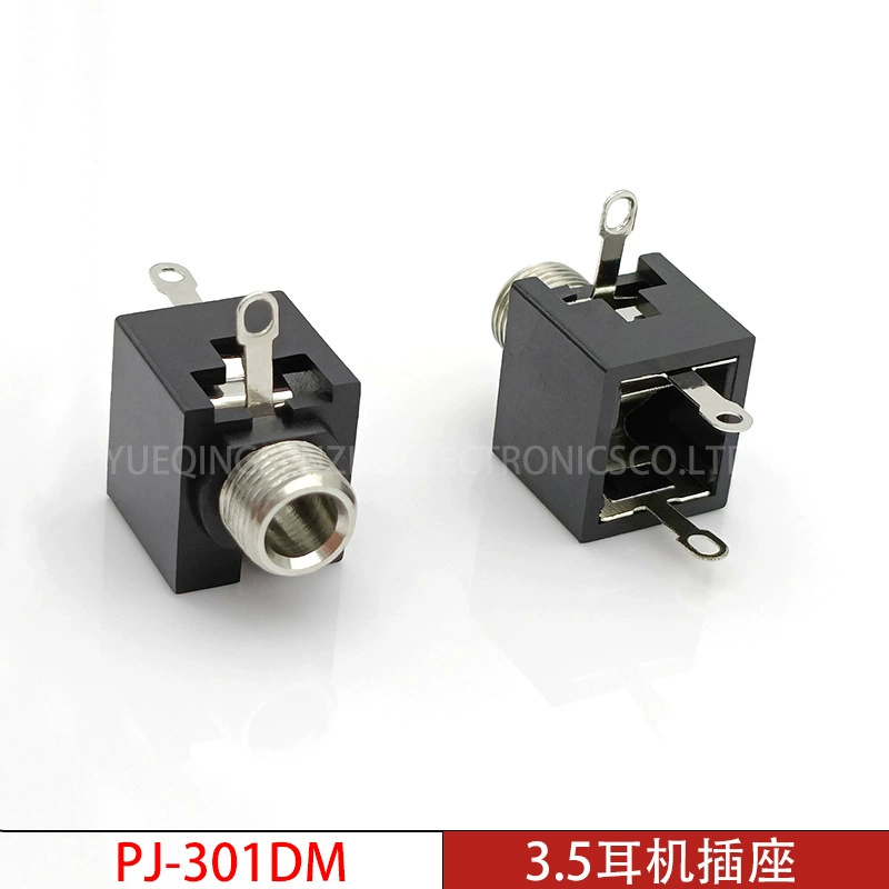 3.5 headset socket PJ-301DM 3.5mm audio video vertical headset 301 dual-channel socket with thread