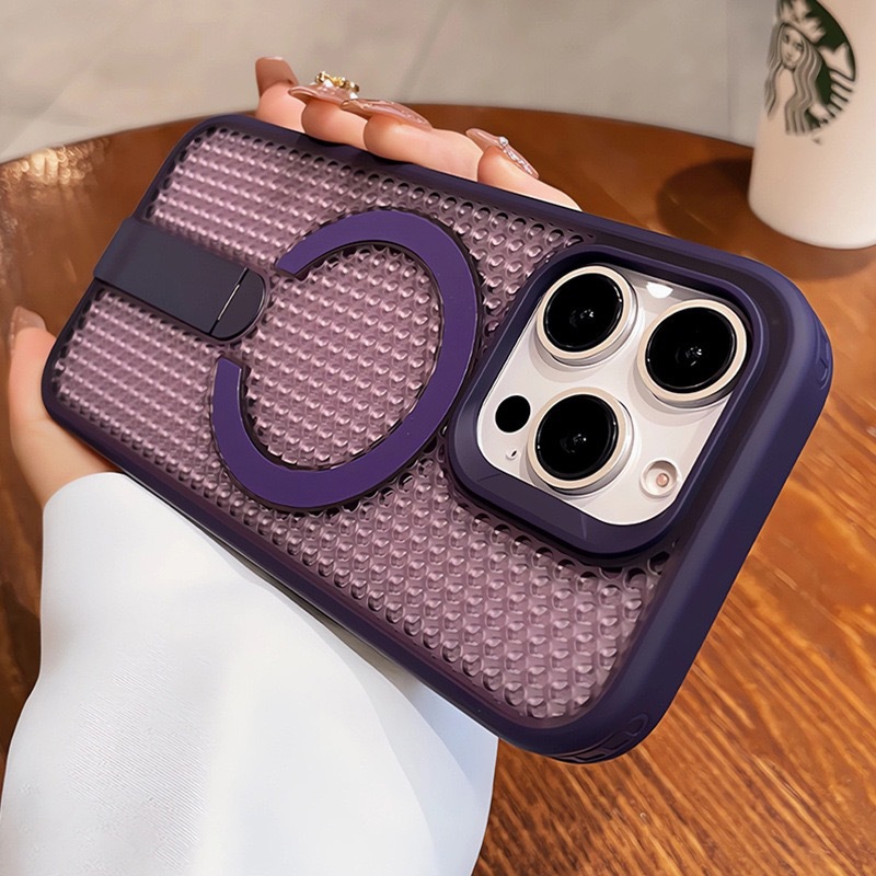 Van Star Honeycomb Radiating Magnetic Bracket para Apple 17PRO Case iPhone 16 Congelar hueco anti-caída