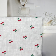 纯棉双层纱布 绉布面料 婴童服装家居服月子服双层印花皱布料