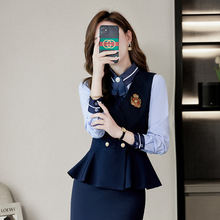 秋冬幼儿园教师园服工作服学院风时尚气质制服幼师职业装西装套装