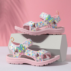 Cartoon Butterfly Children's Sandals Wholesale 2024 Sweet Style Girls' Sandals for Big Kids Soft Sole Children's Beach Shoes