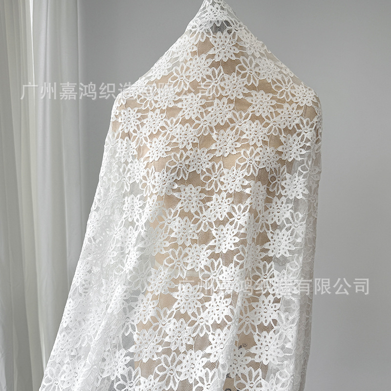 Tejido de encaje de diamante estilo francés temperamento de moda ropa de mujer falda flor de encaje fábrica de stock