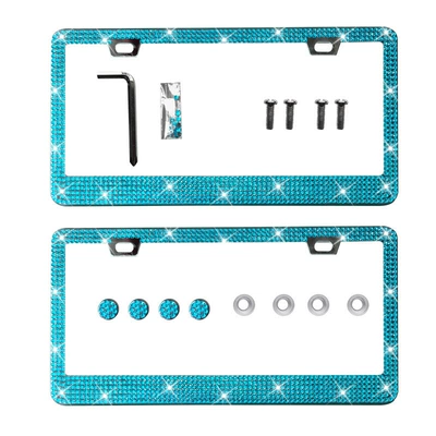 Fiber License Plate Frame, American License – License plate holder/license plate holder - lake-blue-double-piece