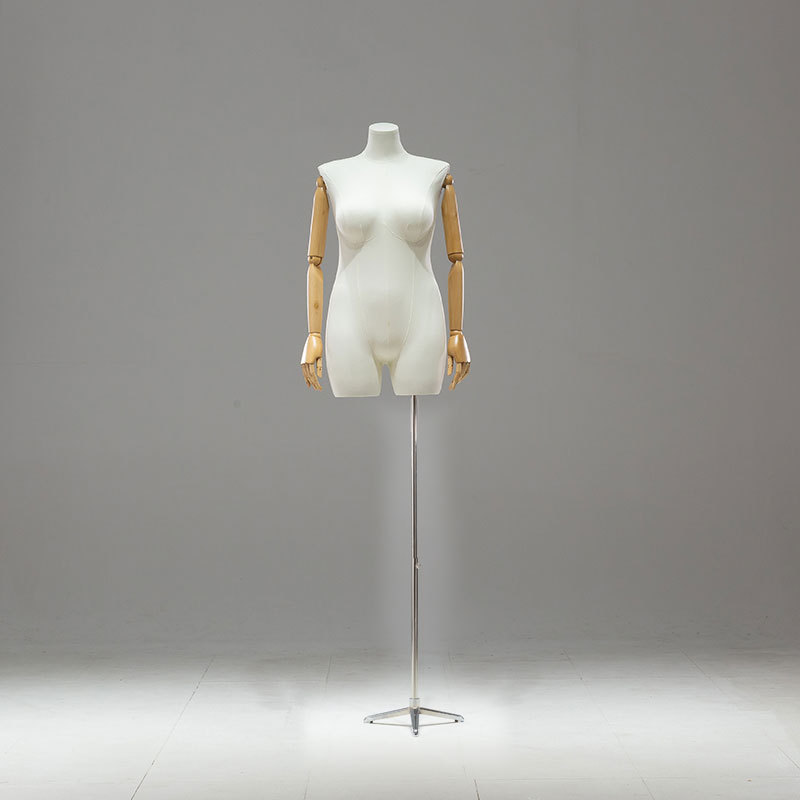 Maniquí Femenino de Talla Grande de Busto de Madera para Escaparate