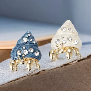 Korean-Style Creative Alloy Enamel Hermit Crab Shell Brooch, Fashionable and Versatile Women's Clothing Accessory Pin