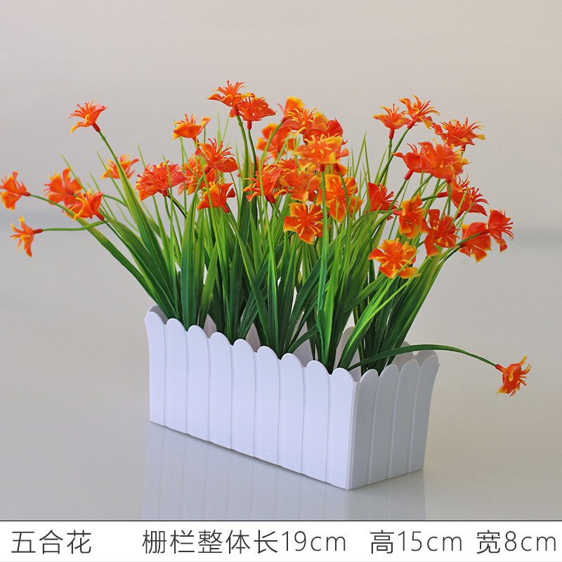 Flor artificial jardín de flores de plástico traje de valla de flores artificiales decoración de la ventana interior y exterior decoración floral decoración de la Mesa maceta flor
