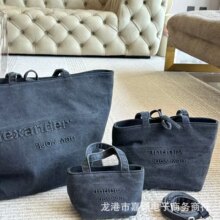 王印花高品质牛仔厚实简约字母大容量包单肩包休闲托特包男女同款