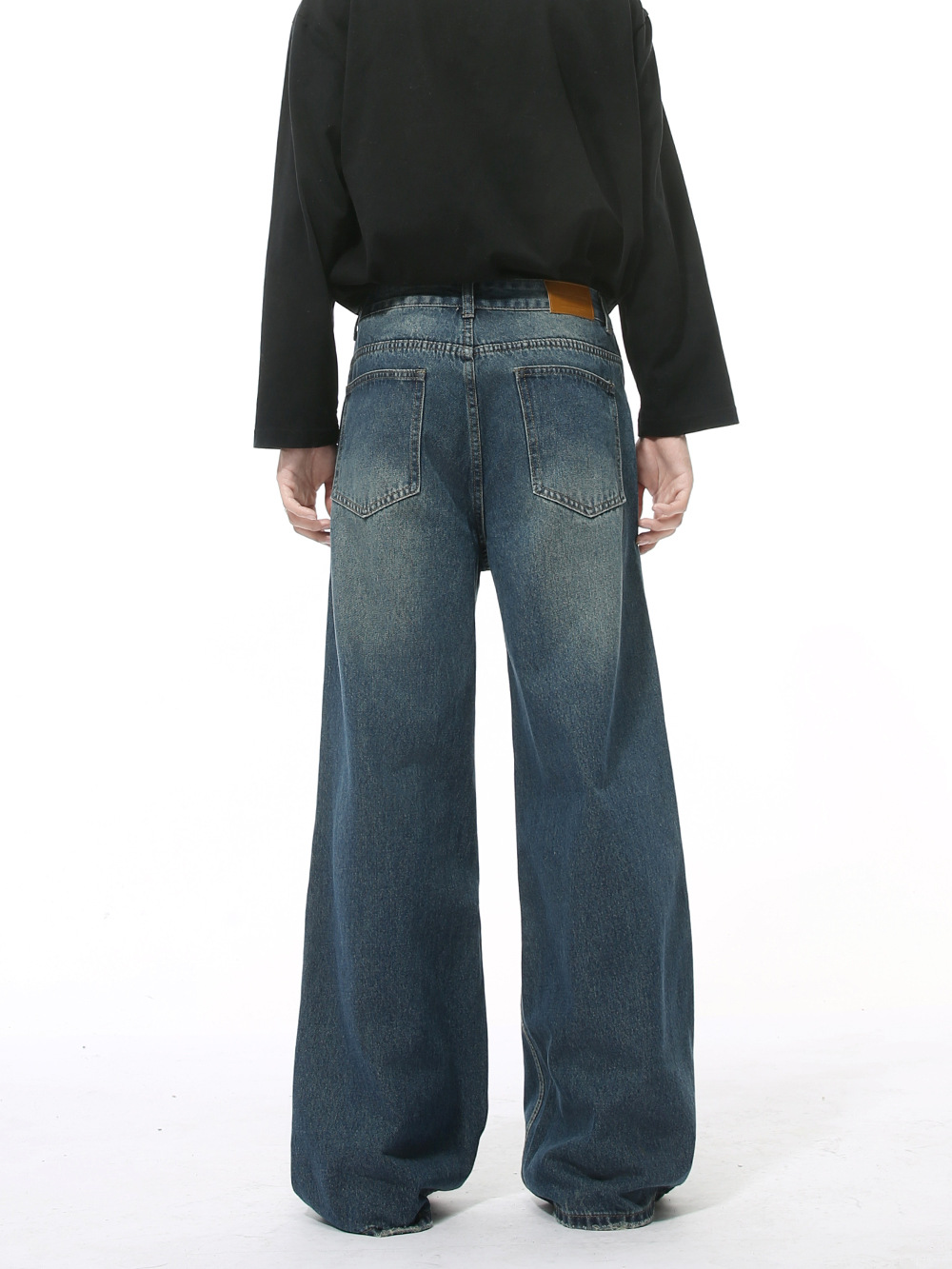 MTLCLOTHES Hombres| Nuevos productos de invierno estadounidenses de lavado de agua vibe piernas anchas rectas de limpieza jeans blancos