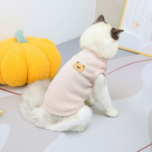 Pet cat clothes, chic bear T-shirt, puppy and kitten pet clothing, casual spring and summer cat and dog clothes cross-border