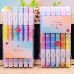 Tianzhuo 86251 highlighter set six-color highlighter student marker graffiti pen marker pen fresh candy color