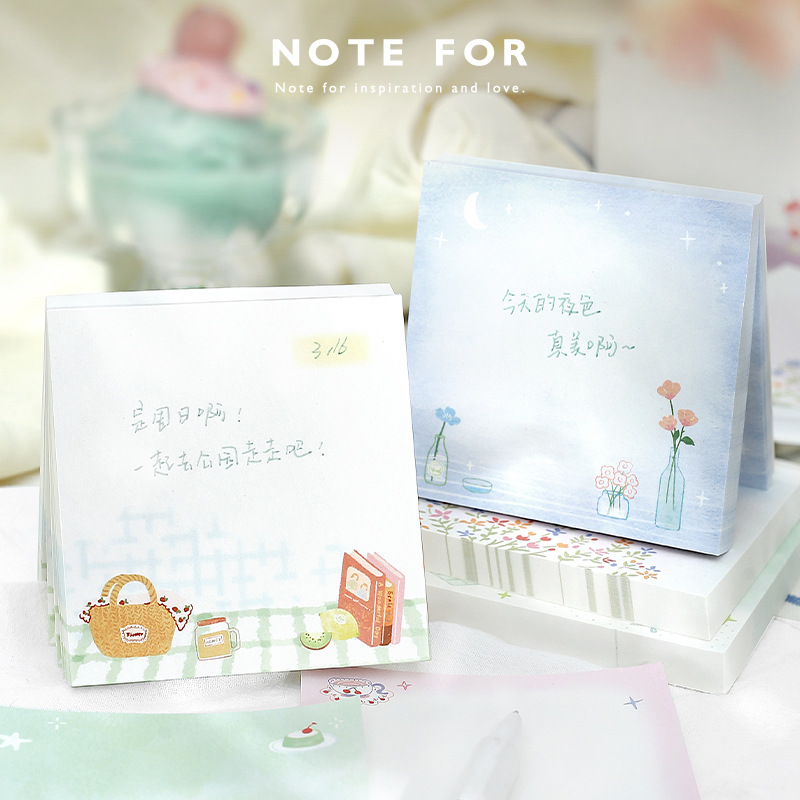 NOTE FOR 100张便签本悠悠小时光系列 可爱卡通ins风高级感便签纸