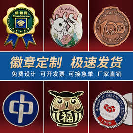锌合金属徽章定制定做烤漆学校徽活动珐琅徽章胸章司徽加工厂家