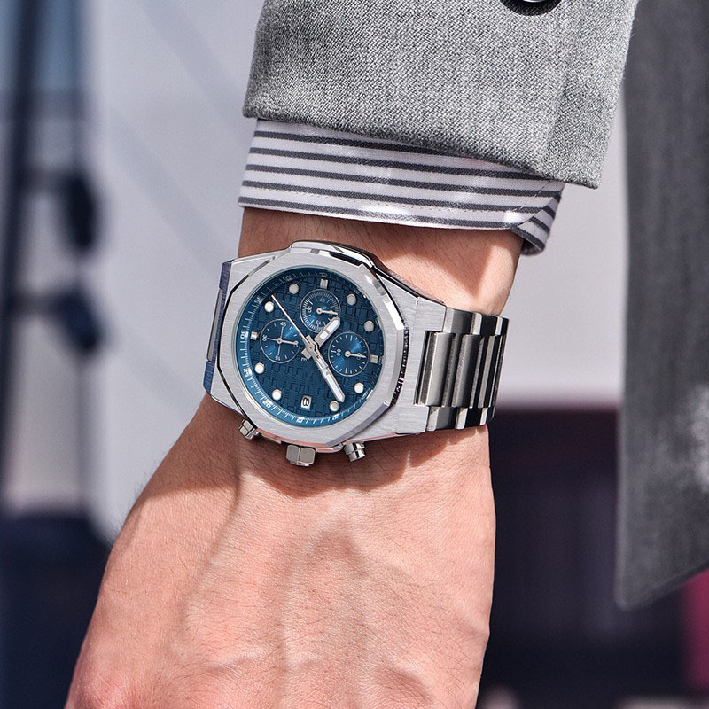 品牌跨境热销男士手表钢带新款热销日历时尚防水多功能石英表夜光