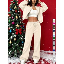 Christmas Limited Womens Casual Striped Long Sleeve Zipper