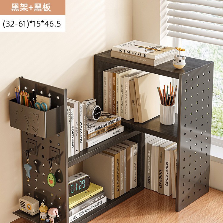 Estante de escritorio Estante de escritorio Estante de escritorio Tablero de agujero Escritorio de aprendizaje para el hogar Estante de exhibición de almacenamiento de estación de oficina multicapa