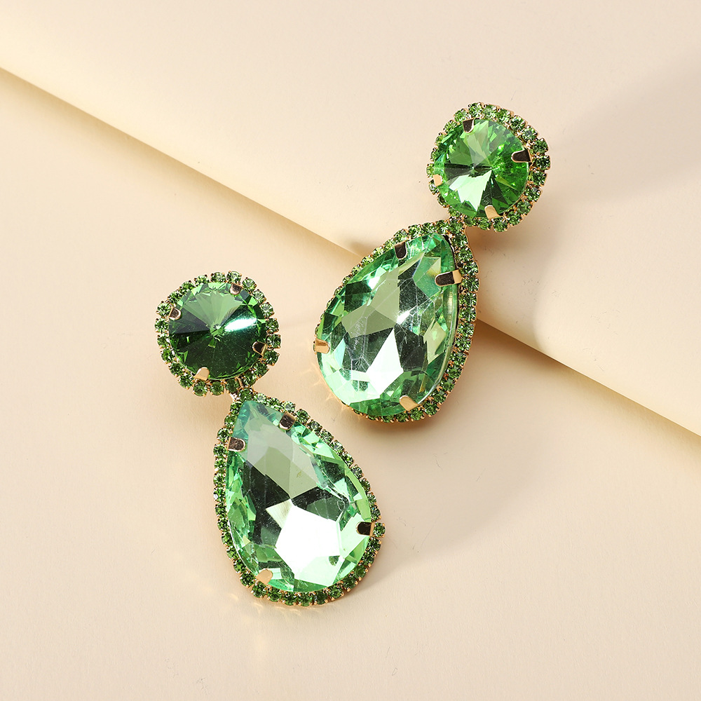 Plating Design 1 Pair Fashion Water Droplets Glass Plating Women's Drop Earrings