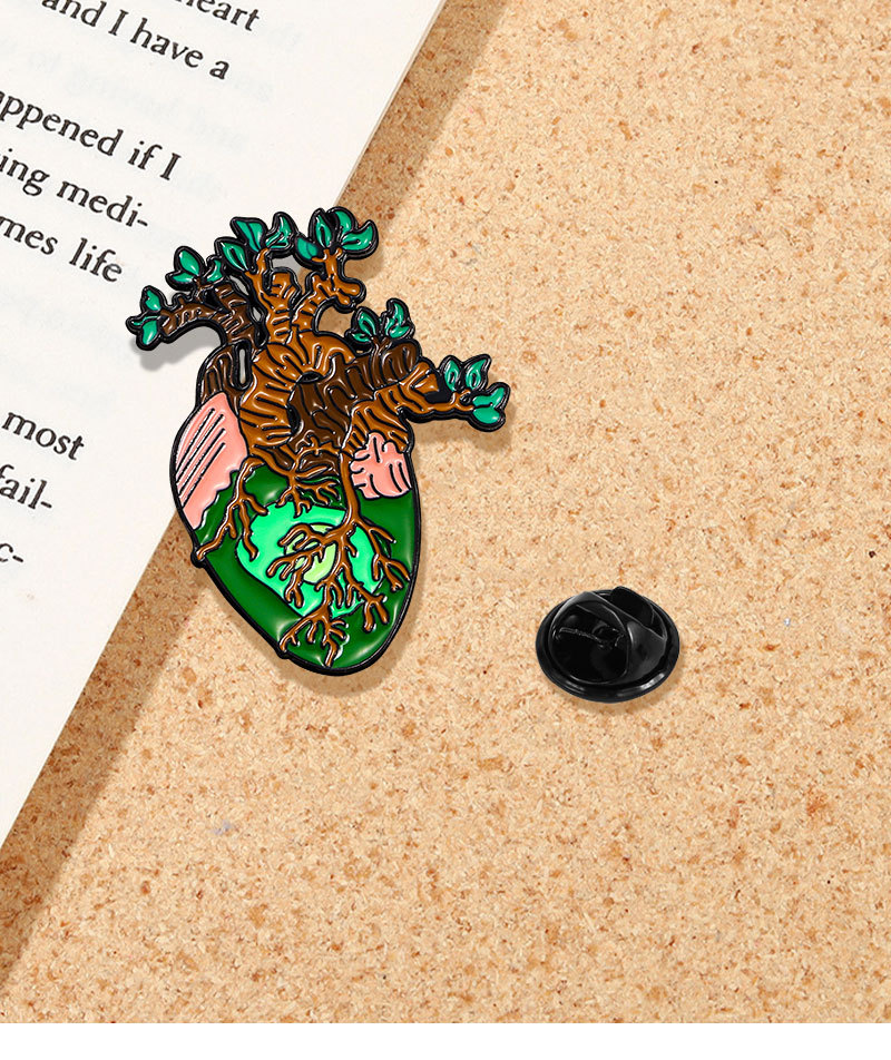 8g Weight Brooches Classification Cute Pin Heart Tree Heart Shape Alloy Enamel Unisex Brooches