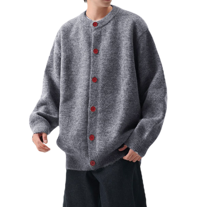 Explosiones transfronterizas de tamaño grande europeo Cardigan suéter hombre botón de color amarillo alto otoño invierno fábrica al por mayor