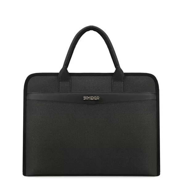 Smol black briefcase for men, high-end, large-capacity laptop bag, hand-held office bag, water-resistant, direct from the manufacturer