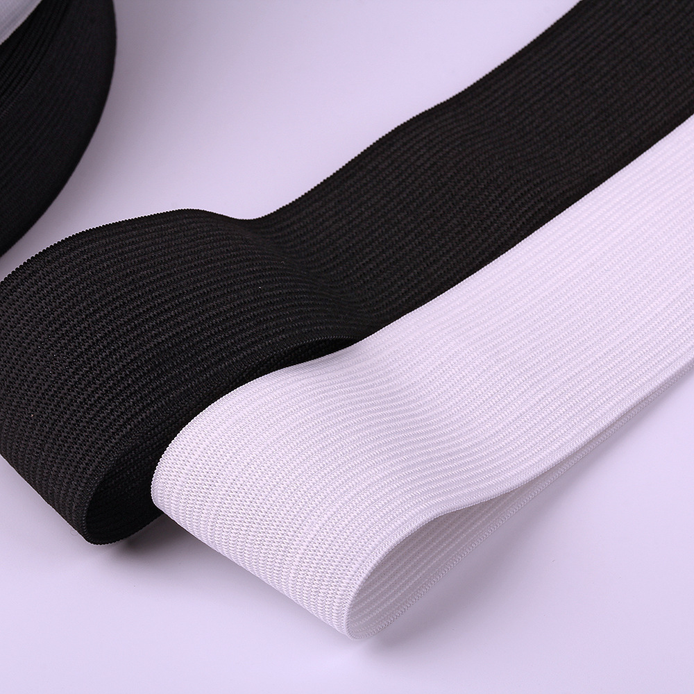现货钩编针织松紧带 厂家0.3-5CM中厚加厚度可染色服装服饰弹力带
