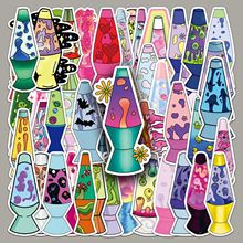 50张熔岩灯贴纸彩色卡通创意涂鸦防水装饰笔记本手账咕卡贴纸批发