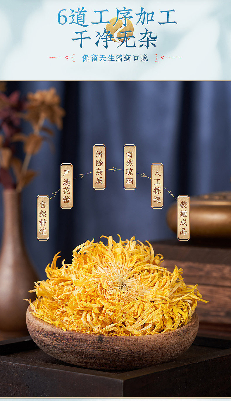 Golden Silk Imperial Chrysanthemum Tea Large Flower Individually Wrapped 20 Pack key features