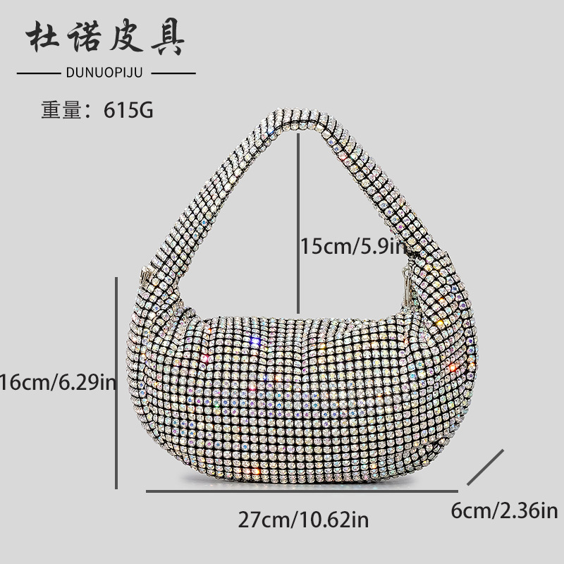 Moda completo diamante bolso de las mujeres francés Bling diamante rhinestone banquete bolsa de bolas de masa de alto grado bolsa de hombro transfronteriza