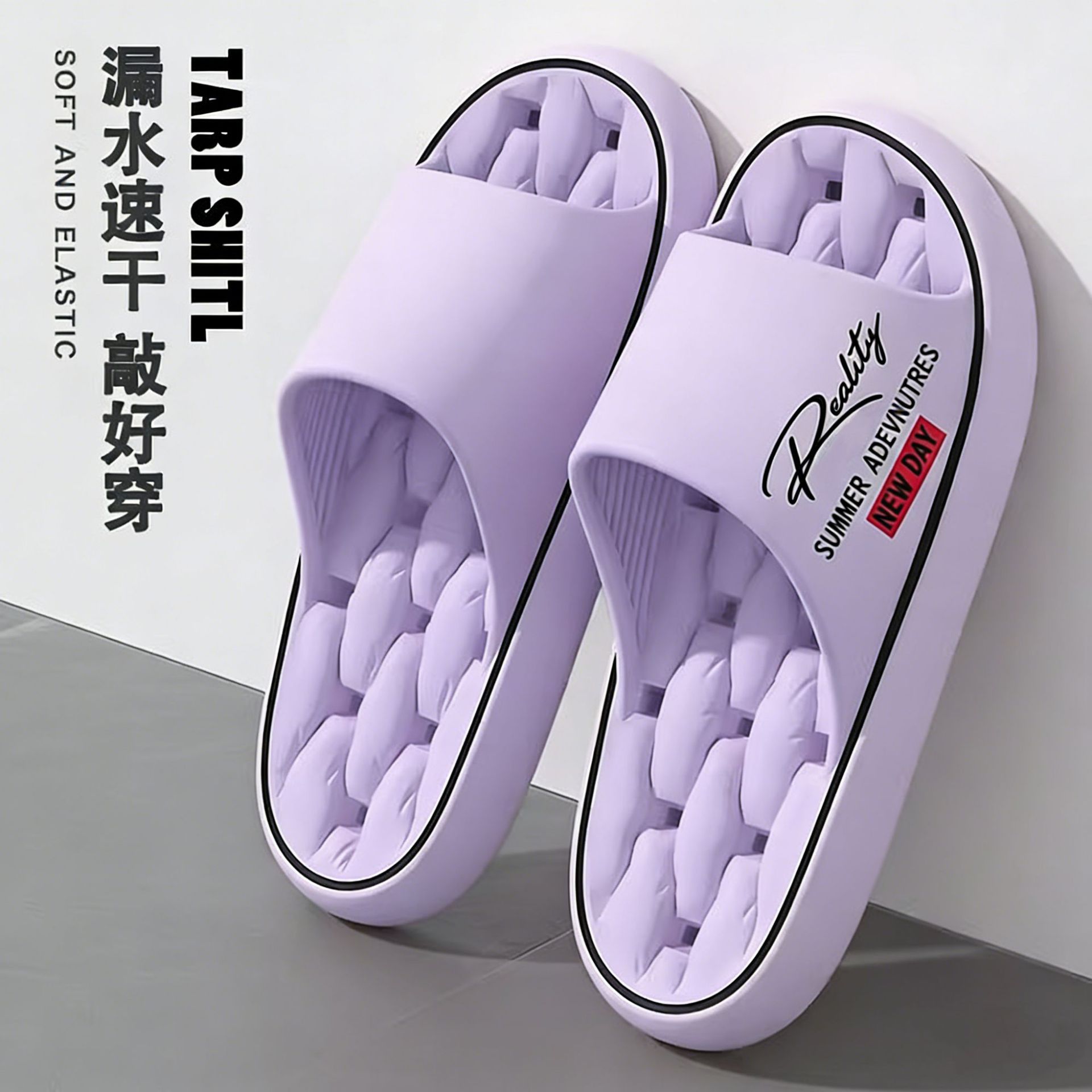 Cross-border nuevo 2026 sensación alta zapatillas de hombre de verano baño en el hogar antideslizante suela gruesa para usar zapatillas para mujeres image 4