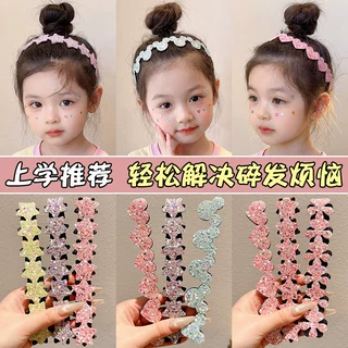 儿童魔术贴头发贴女童女孩亮片星星发箍洗脸发带刘海碎发整理神器