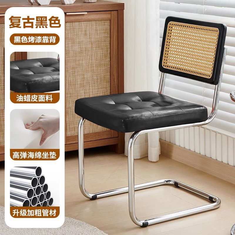 Sillas de caña de tela flexible sillas de comedor de diseño de hogar nórdico simples sillas de comedor de café en línea sillas medievales casuales de hotel image 12