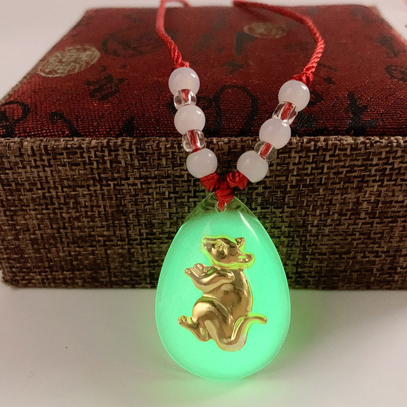 Luminous crystal zodiac [rat] red rope