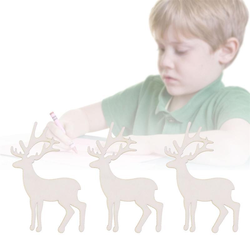 DIY手工材料梅花鹿木片益智装饰木片方形圆形木片婚庆教学用品