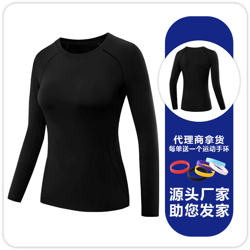 Camiseta Deportiva de Manga Larga para Mujer F8021 Seda de Leche Secado Rápido para Yoga y Running