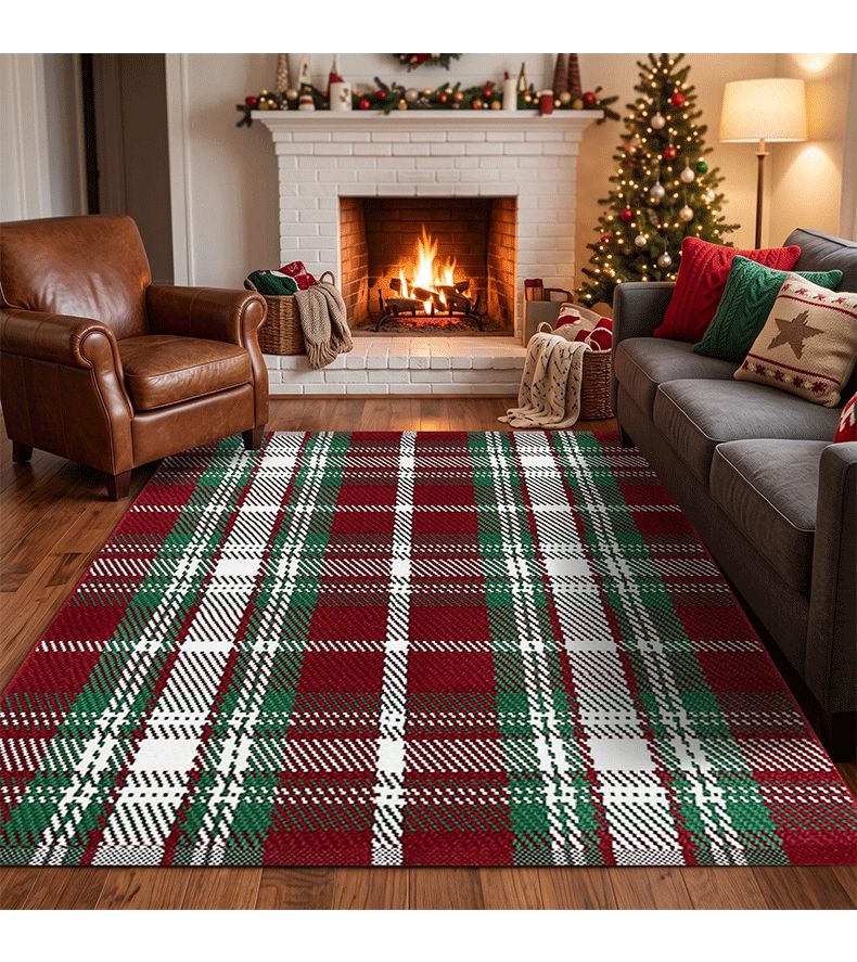 Christmas imitation coconut palm floor mat, coconut palm cotton thread set, entrance door mat, dirt-scraping TPR anti-slip mat, cotton mat combination set