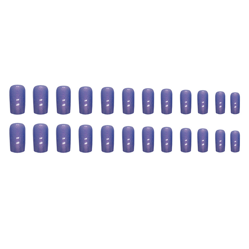 Cool et violet bleu Aurora doux Style chinois carré européen mode blanchiment faux produit portant un mélange d'ongles_voghion.com