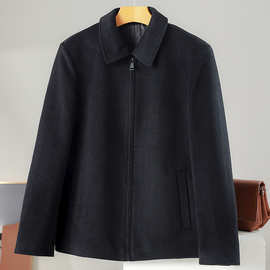 100%山羊绒轻奢男士羊绒大衣羊绒baby绒大衣商务立领短款大衣男装