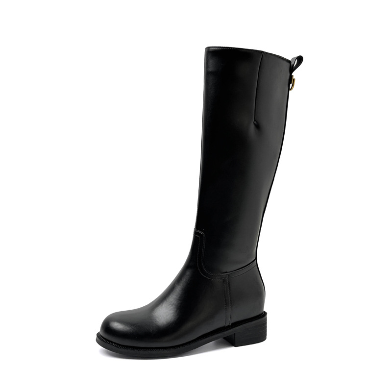 Botas Altas de Caballero para Mujer de 7cm de Superfibra, Tacón Grueso, Térmico, para Otoño e Invierno