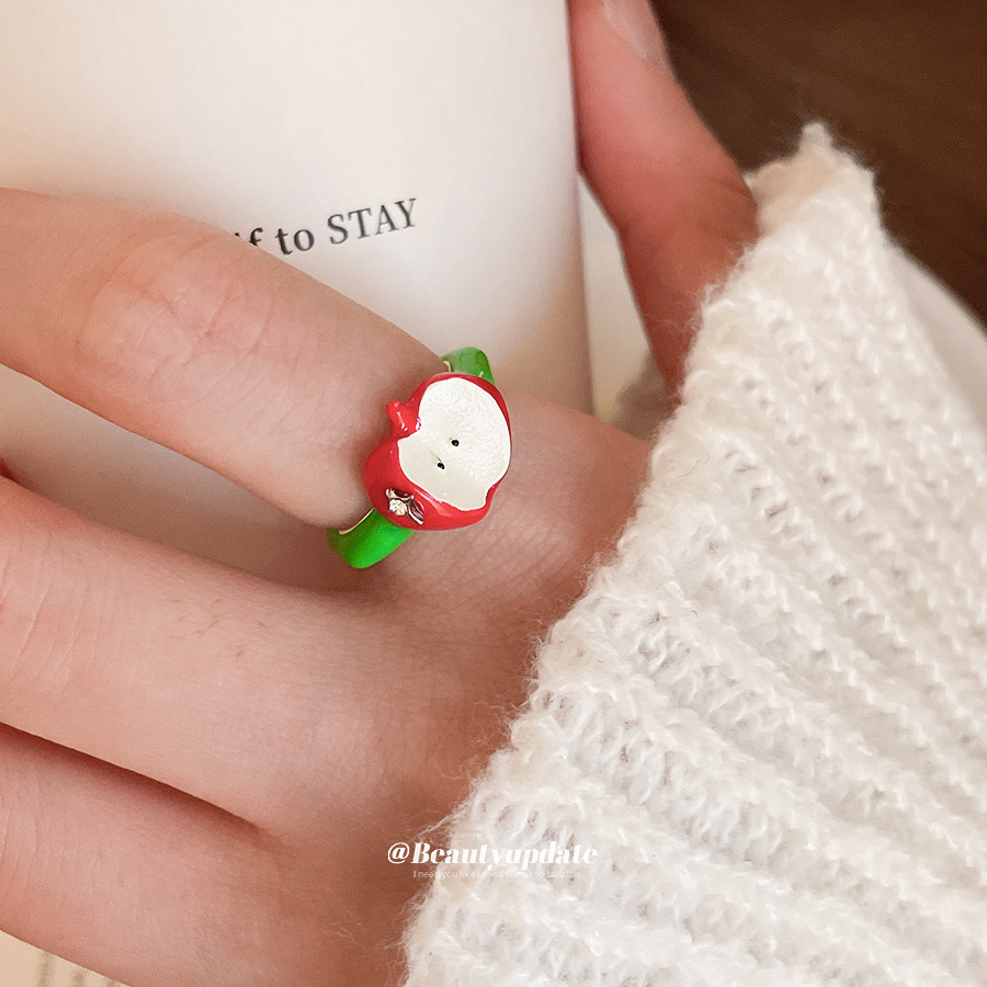 Bracelet ouvert en forme de goutte d'huile et de pomme, style champêtre, Mori Fresh, bague de précision pour l'index._voghion.com