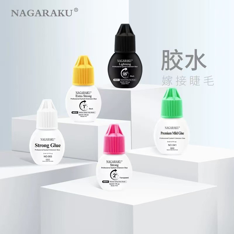 NAGARAKU nueva actualización de injerto de pegamento de pestañas un segundo de secado rápido de Bajo Sabor personal de pestañas esteticista pegamento transfronterizo al por mayor