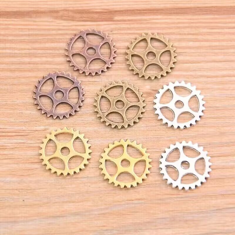 Multi-color Retro Alloy Small Accessories DIY Steampunk Gear Mini Pendant 15mm Woven Bracelet Accessories