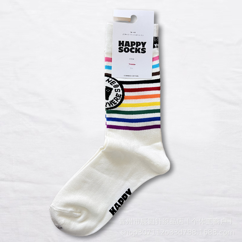 happysocks suecos calcetines de moda damas in-mode versátil animación calcetines de algodón de cintura alta al por mayor