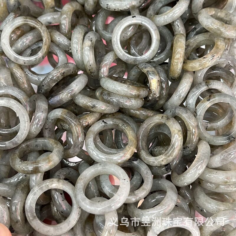 天然石水晶玛瑙玉髓圆环戒指戒圈跑环吊坠DIY饰品新中式 厂家批发|undefined